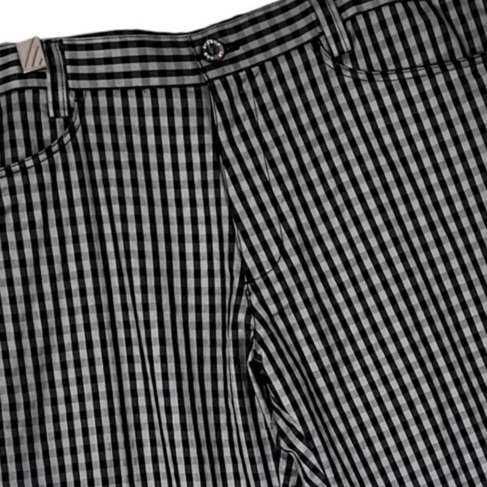 Le Coq Sportif Golf Trousers Mens 36 Black White Gingham Check Performance Pants